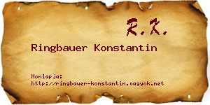 Ringbauer Konstantin névjegykártya